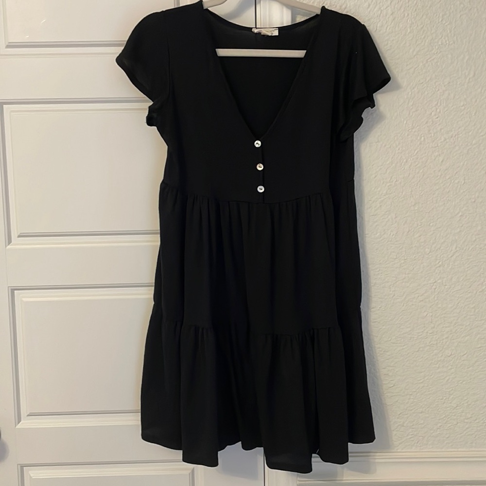 Black tiered dress